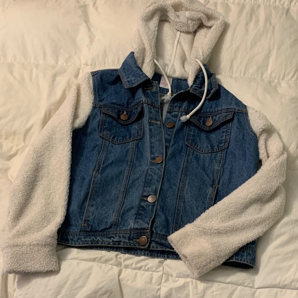 Juniors Denim and Sherpa Jacket